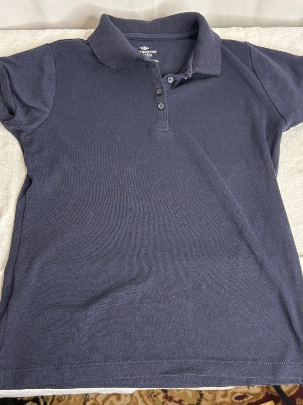 Vintage Y2K Dockers Blue Youth Uniform Polo Style Shirt Medium (8-10)